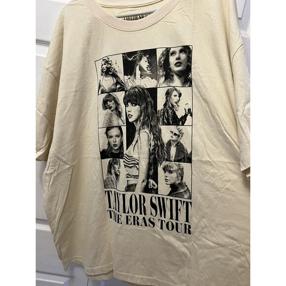Taylor Swift The Eras Tour Unisex Cream Beige T-Shirt Official Merch 4XL - Picture 1 of 4